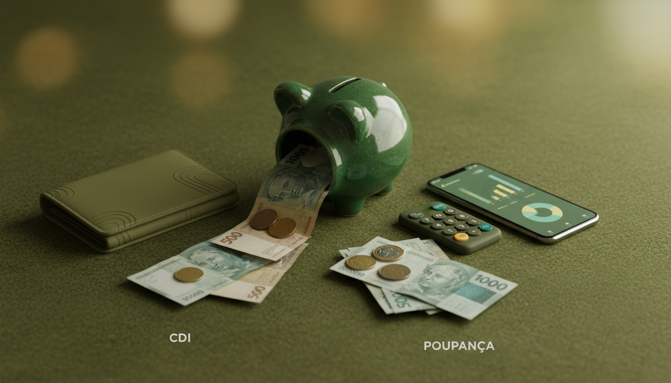 R$ 10.000 na poupança viraram R$ 10.831,44 em um ano — no CDI, teriam virado R$ 11.167,38